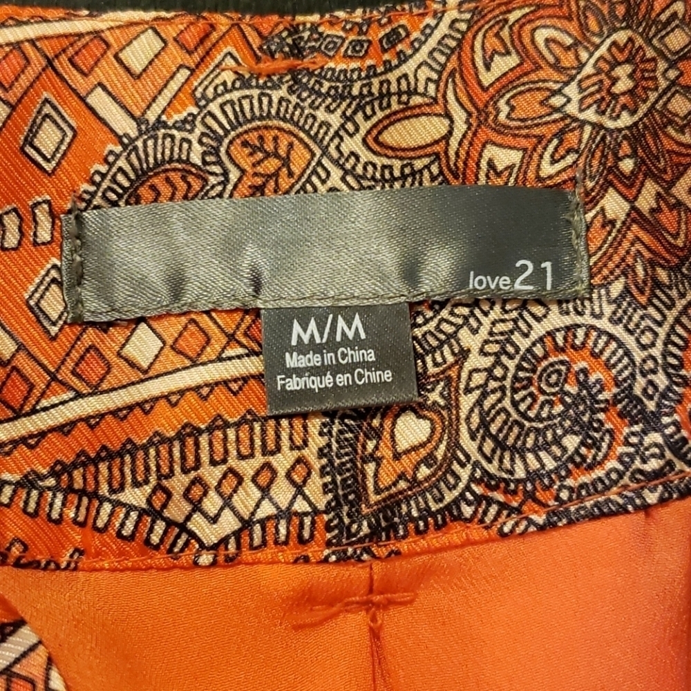 Love21 orange tapestry lined flare skirt - Picture 6 of 11